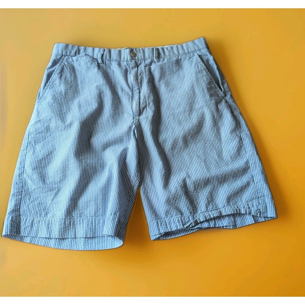 Polo Ralph Lauren Shorts Size 34 Blue White Stripped Seersucker 9 Inseam